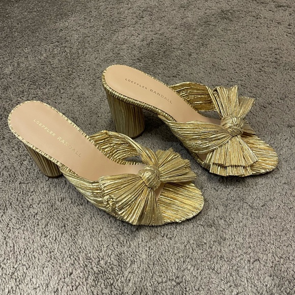 Loeffler Randall Penny Knotted Metallic Mules